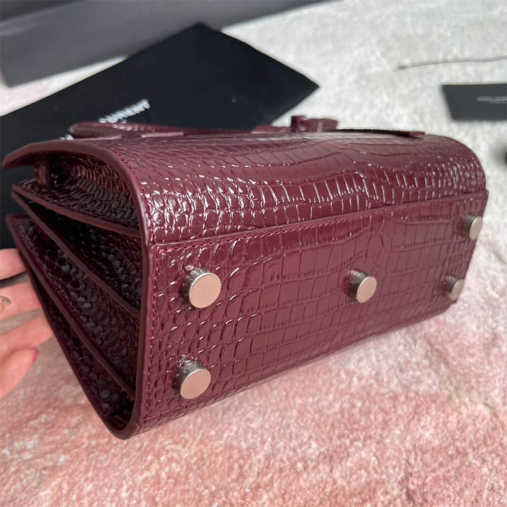 Y51 SAC DE JOUR NANO IN EMBOSSED CROCODILE SHINY LEATHER