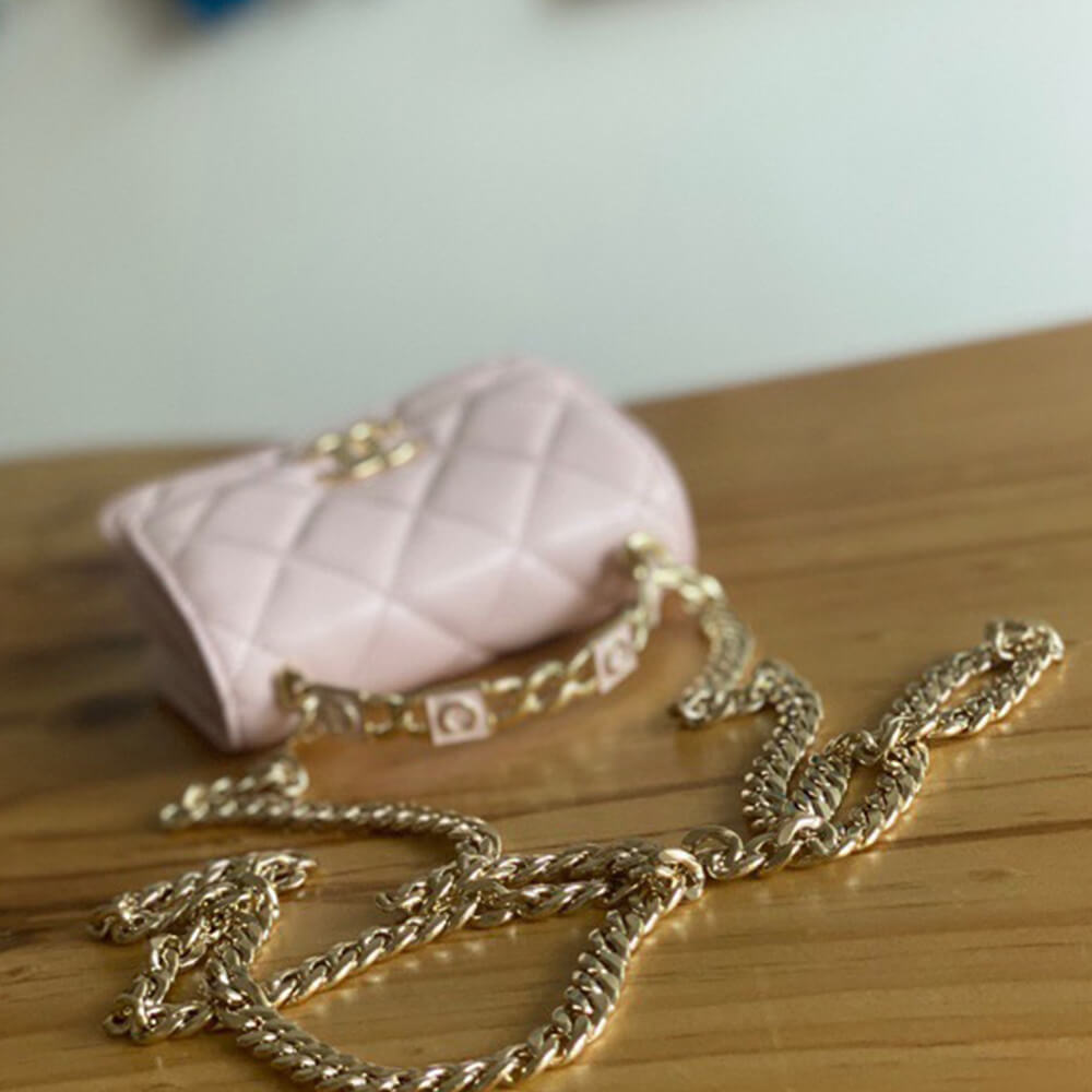 Ch**el mini flap with top handle(HIGH-END GRADE)