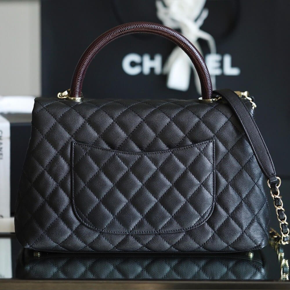 Ch**el LARGE FLAP BAG WITH TOP HANDLE(high-end grade)