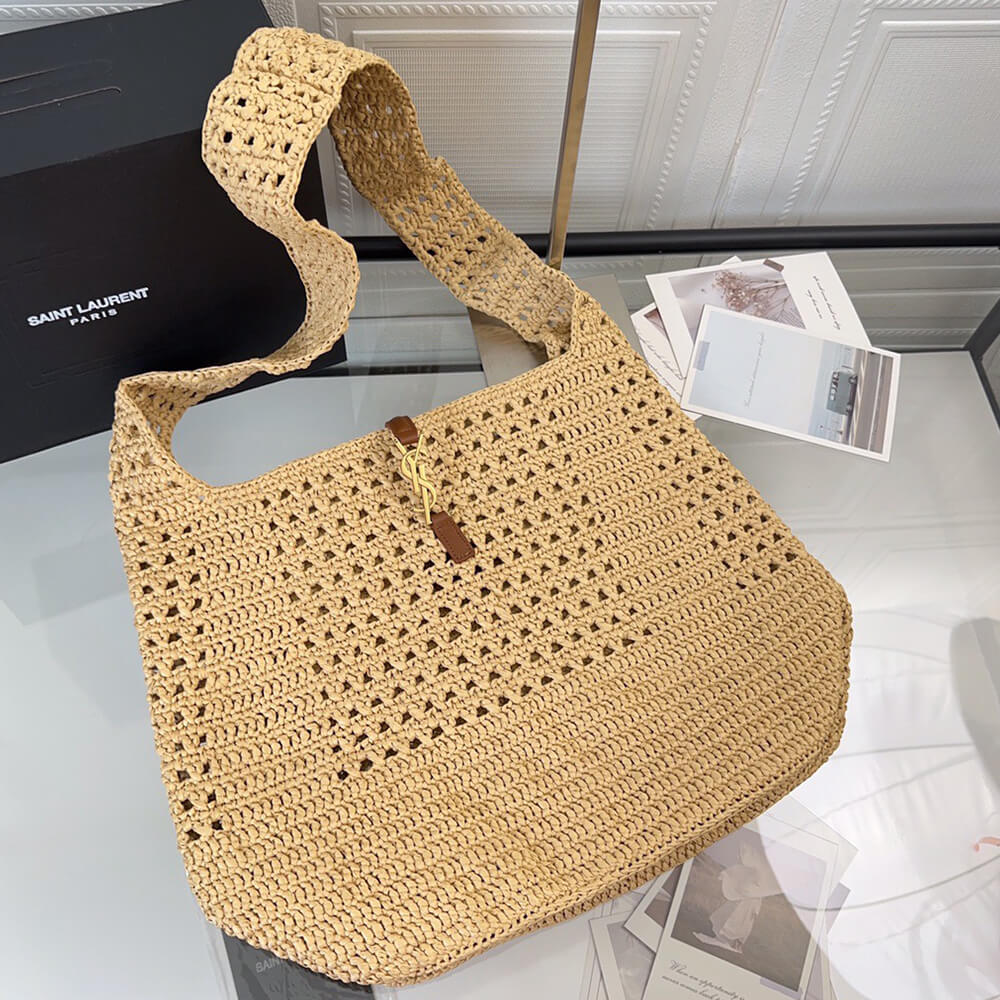 Y51 Hobo Crochet bag in raffia and leather(HIGH-END GRADE)