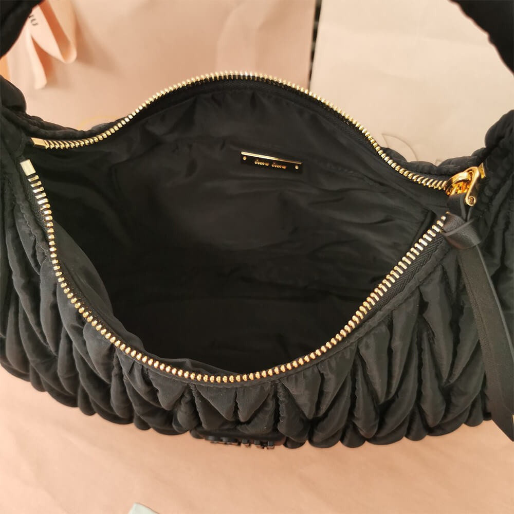 M1v wander matelasse regenerated nylon hobo bag