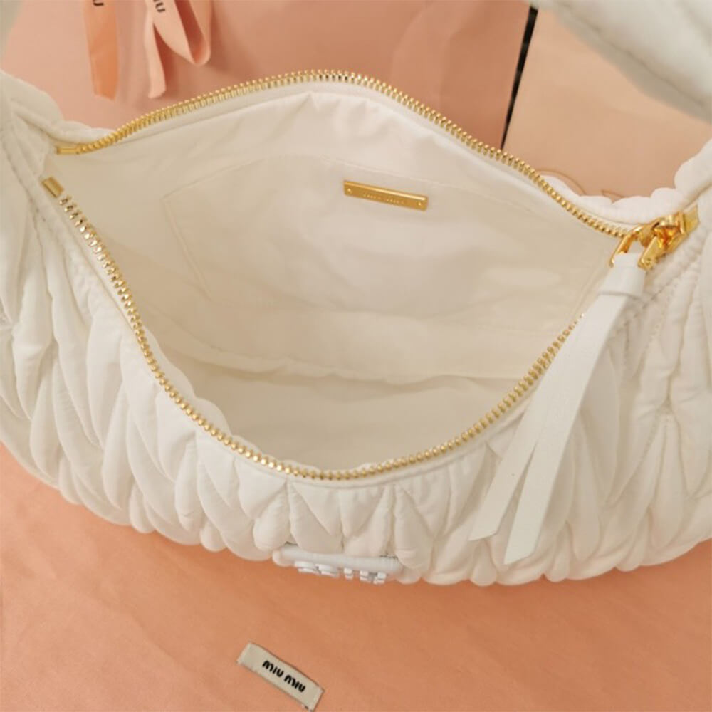 M1v wander matelasse regenerated nylon hobo bag