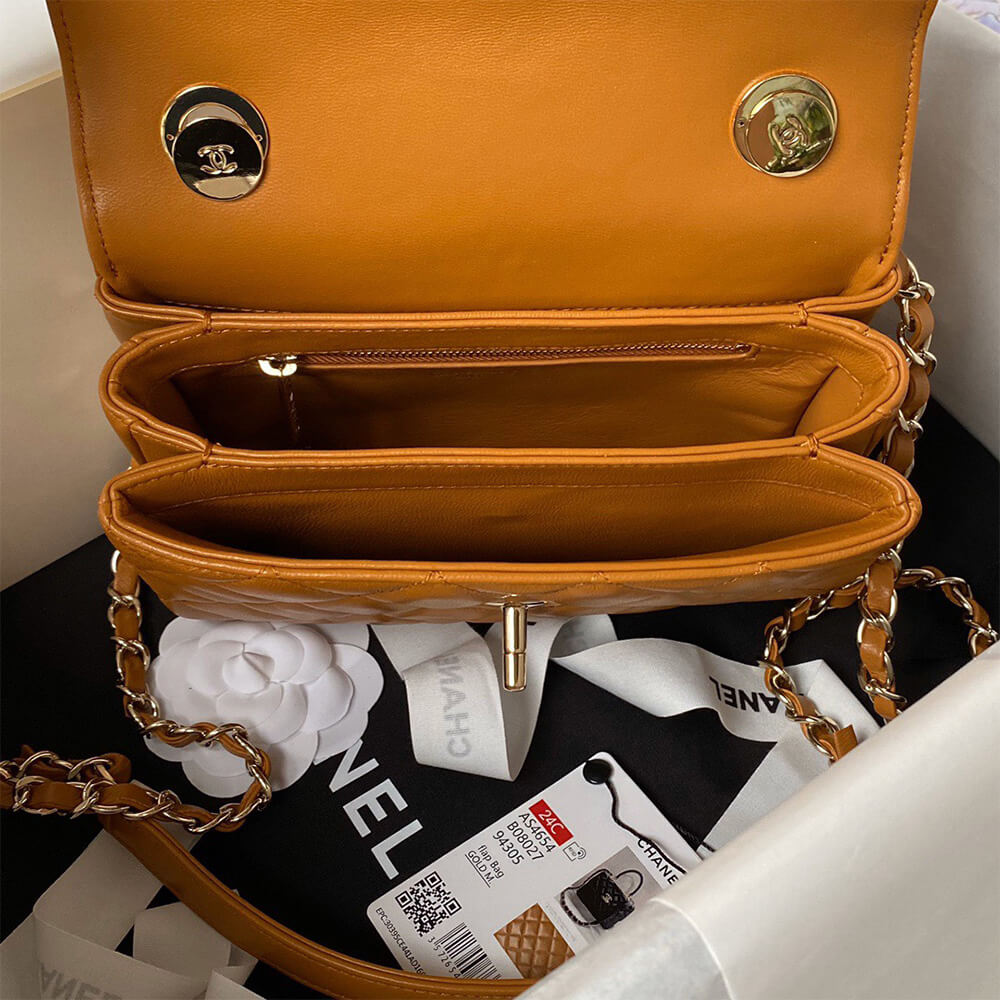 Ch**el Mini Flap Bag with Top Handle(HIGH-END GRADE)