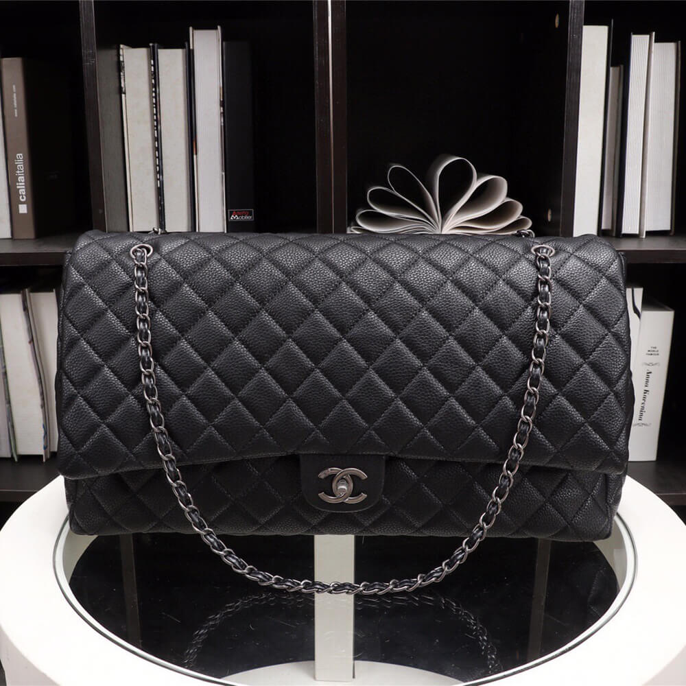Ch**el Travel Flap Bag Black