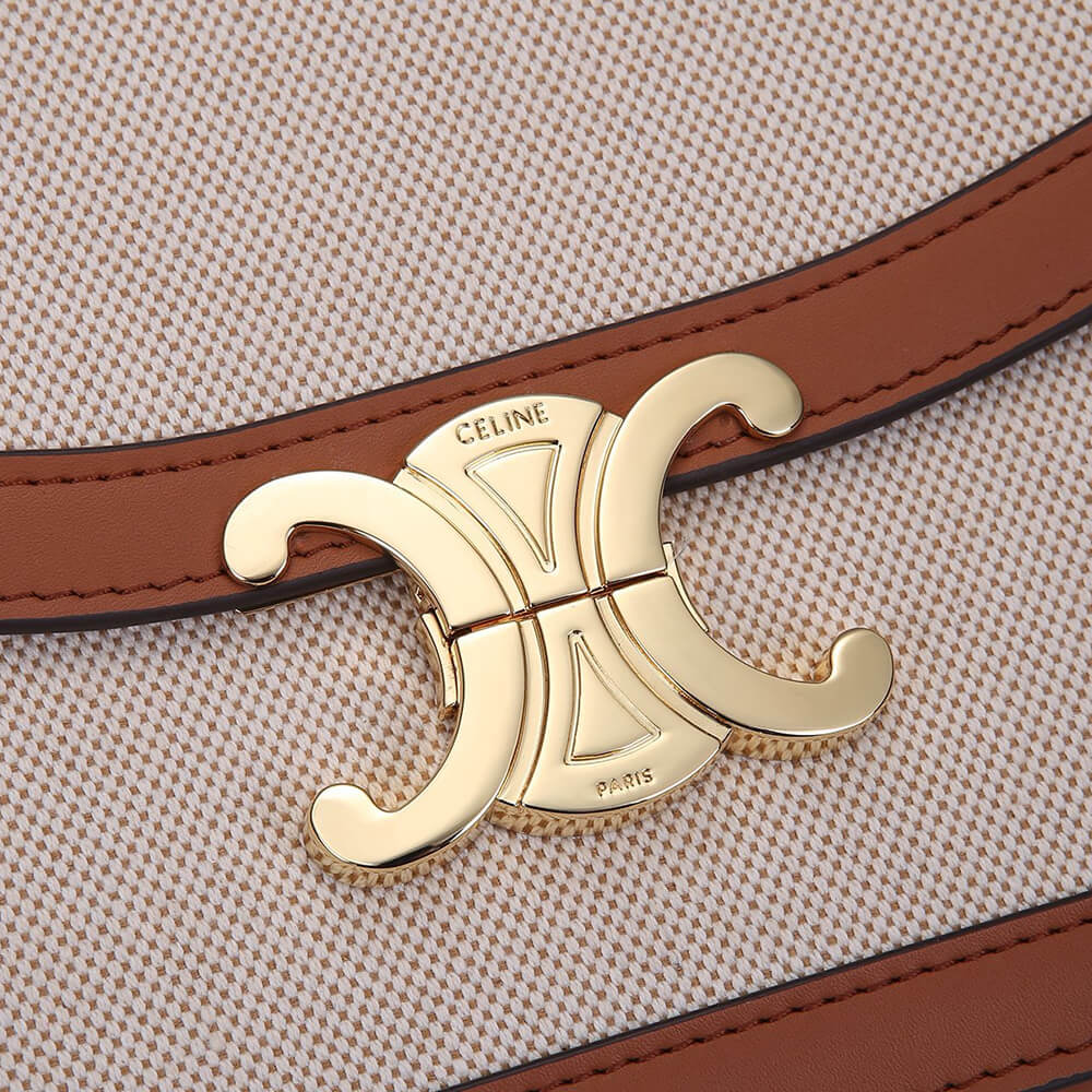 Ce1i*e CLASSIQUE TRIOMPHE BAG IN TRIOMPHE CANVAS AND CALFSKIN