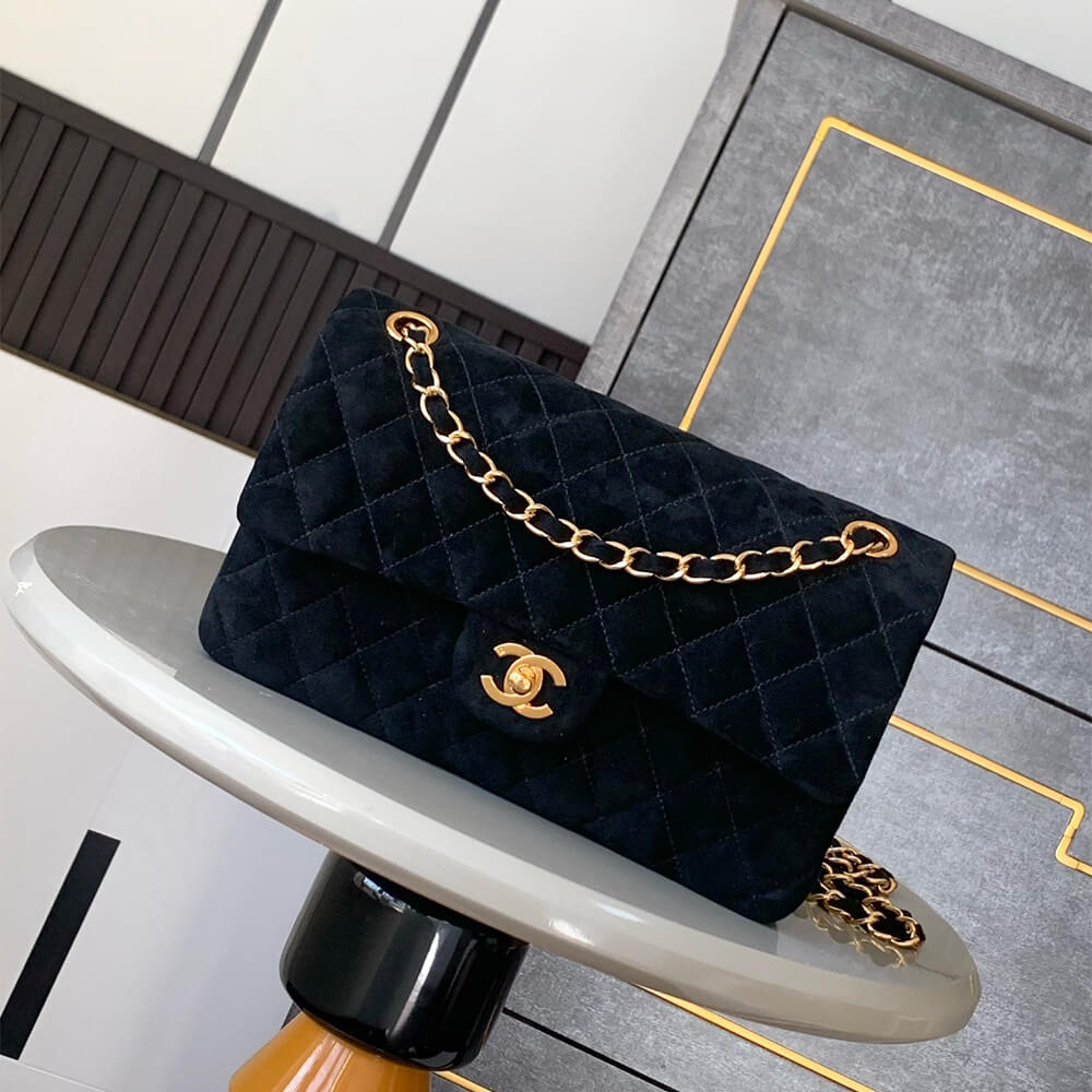 Ch**el Suede Classic Double Flap Handbag(HIGH-END GRADE)