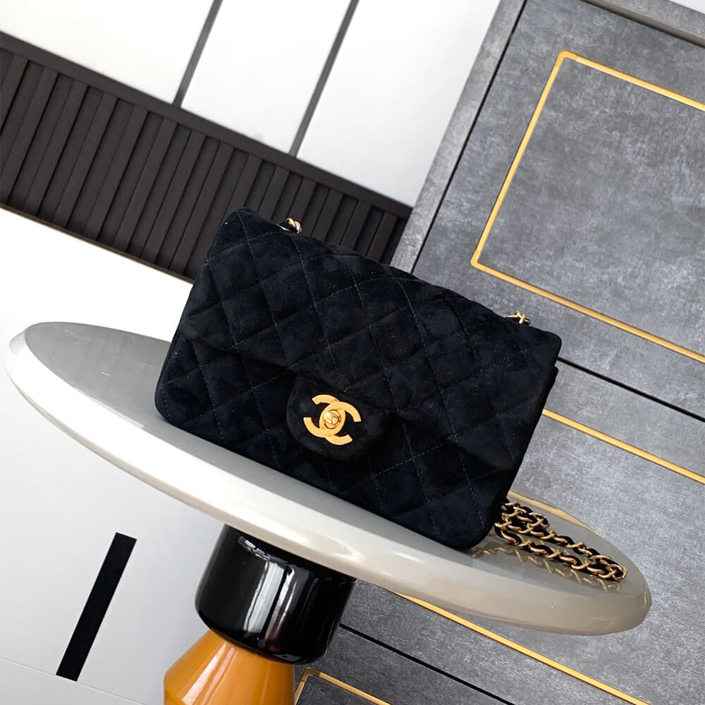 Ch**el SUEDE MINI FLAP BAG(HIGH-END GRADE)