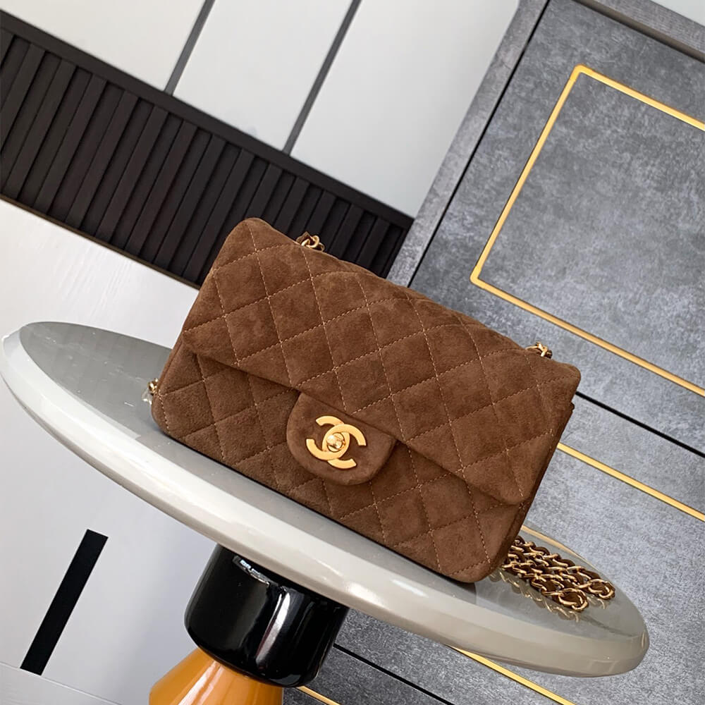 Ch**el SUEDE MINI FLAP BAG(HIGH-END GRADE)