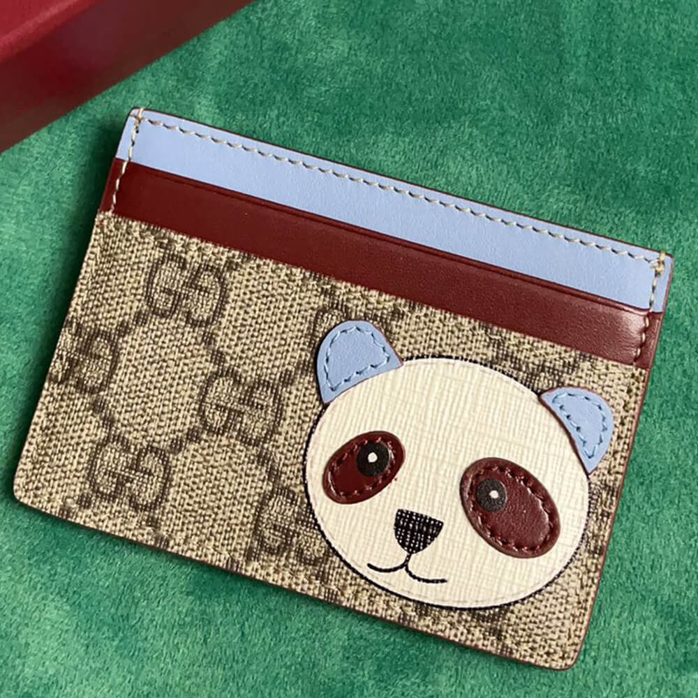 Bi-color GG card case with Panda detail
