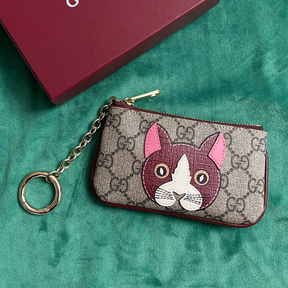 GG key case with cat detail
