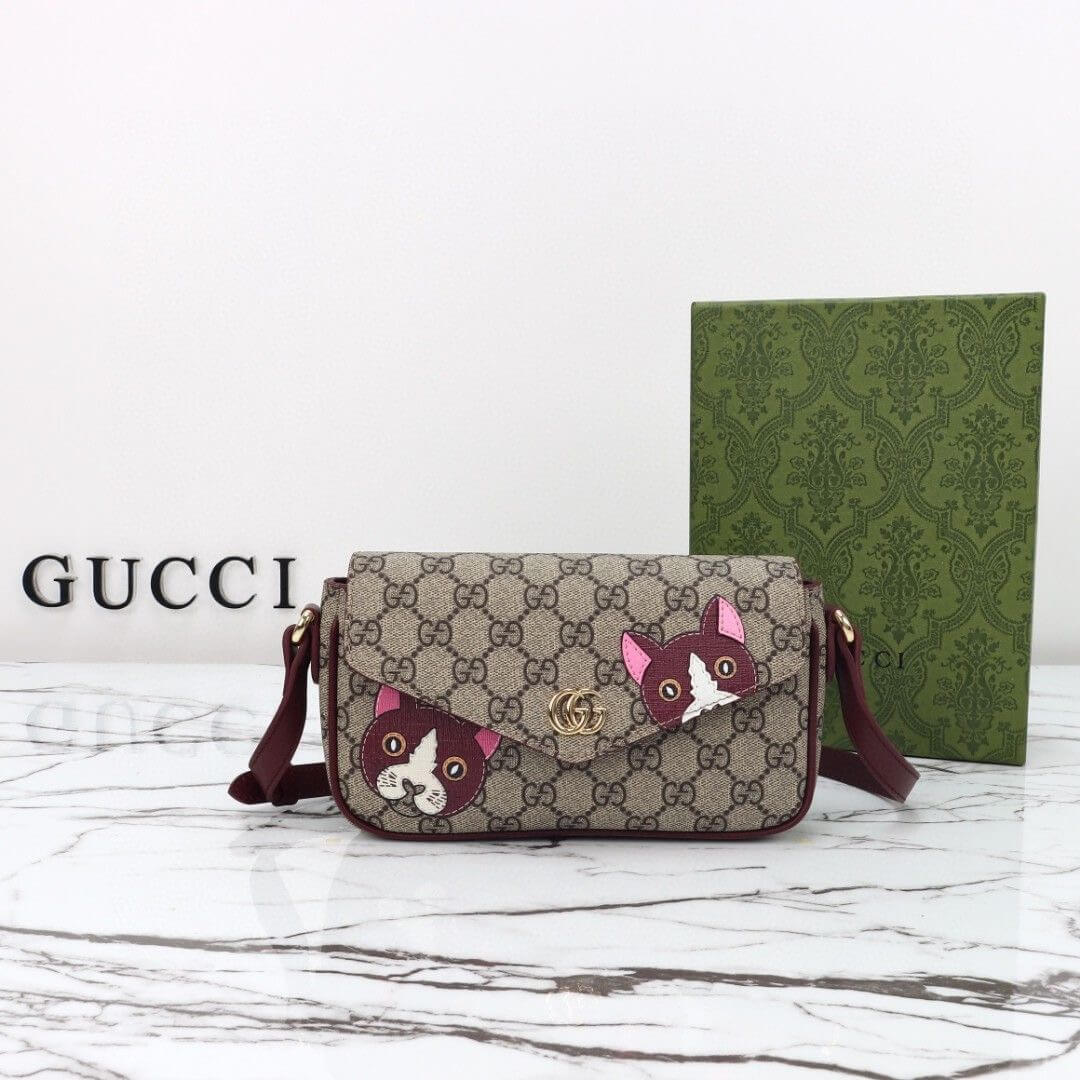 GG mini shoulder bag with cat detail