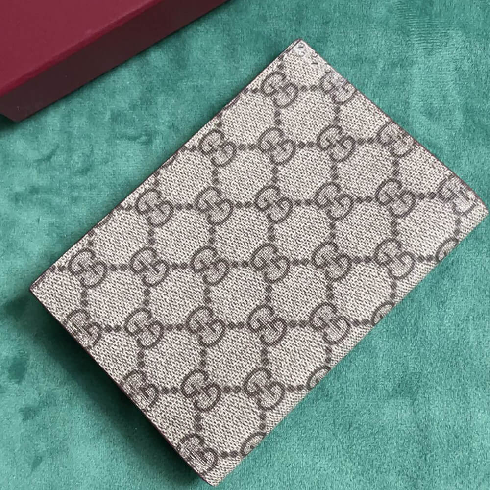 Bi-color GG card case with owl detail