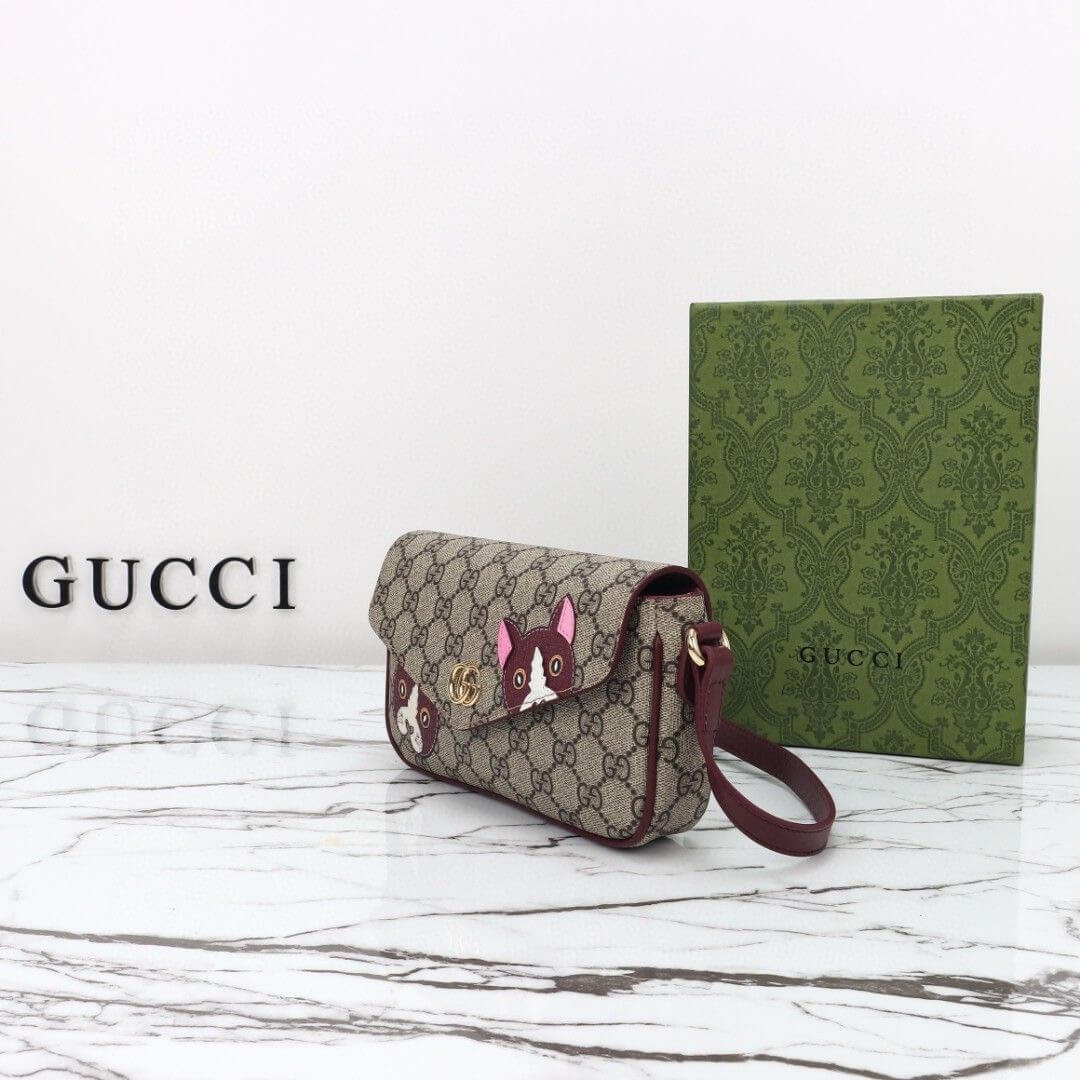 GG mini shoulder bag with cat detail