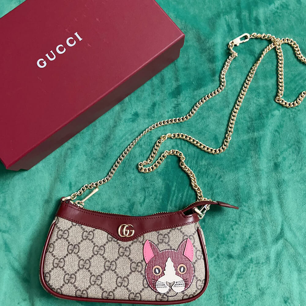 GG mini bag with cat detail