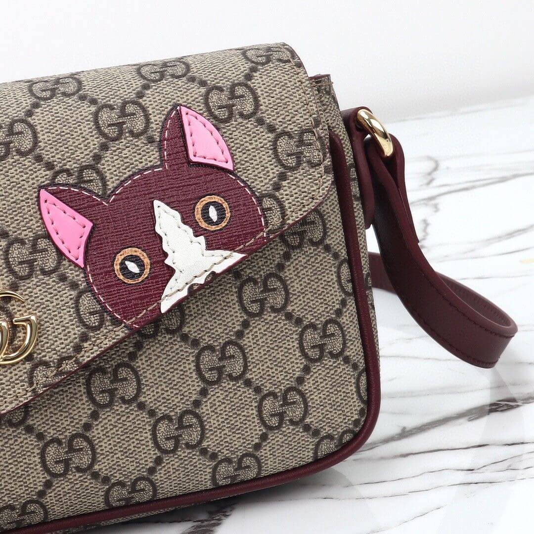 GG mini shoulder bag with cat detail