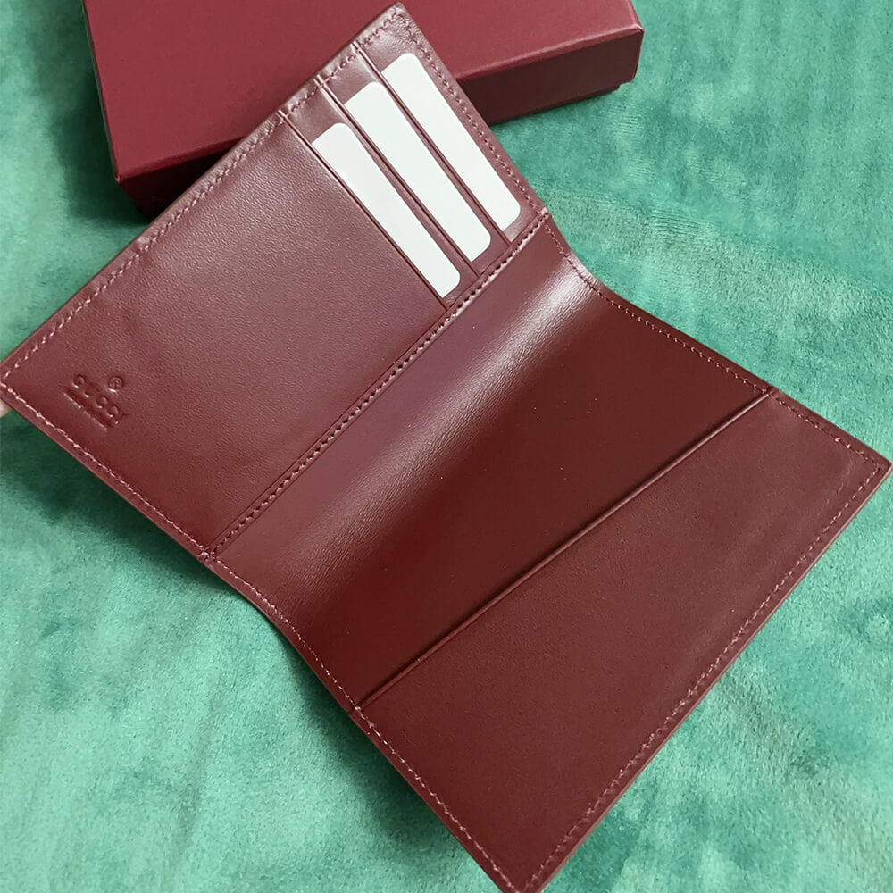 Bi-color GG card case with owl detail