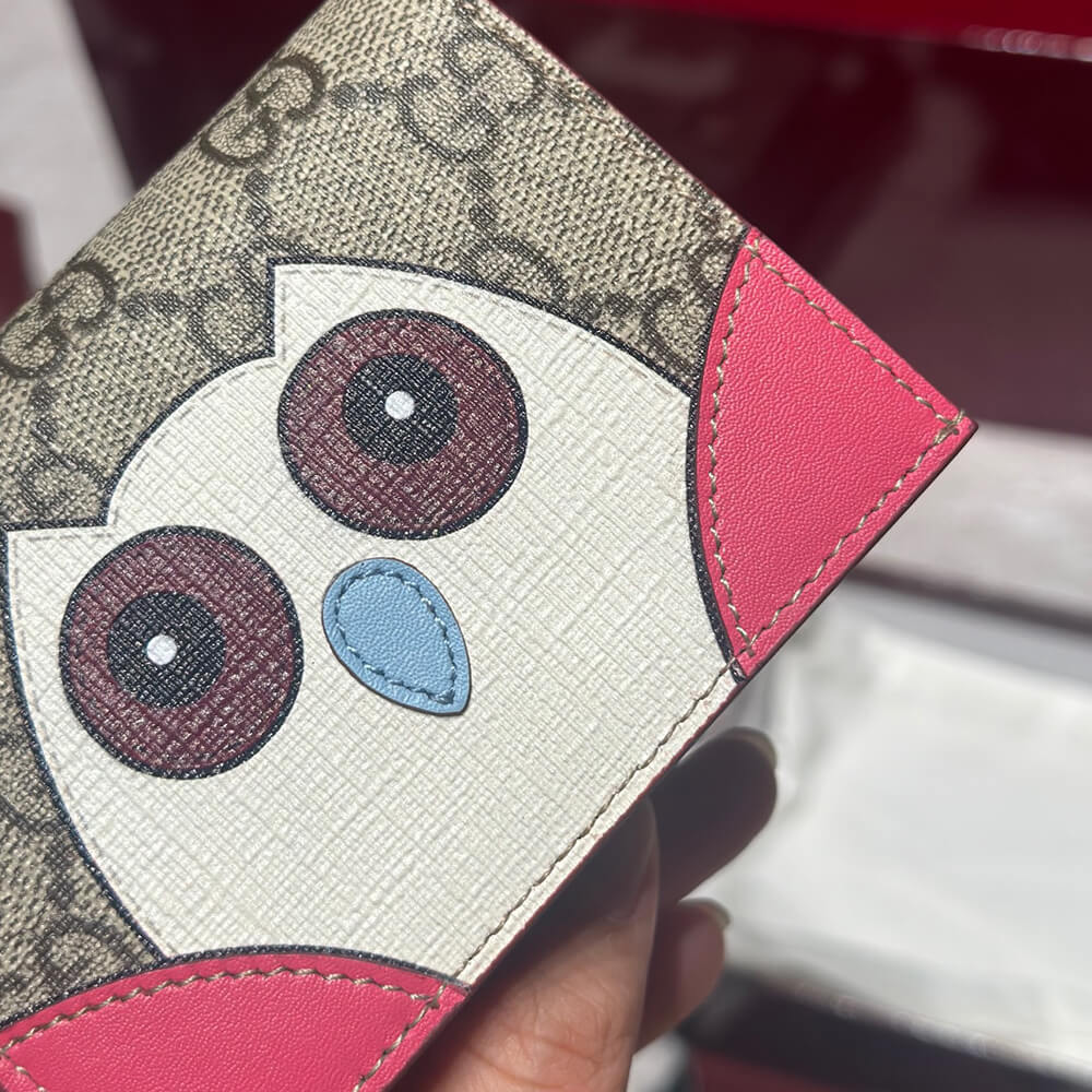 GG mini wallet with owl detail