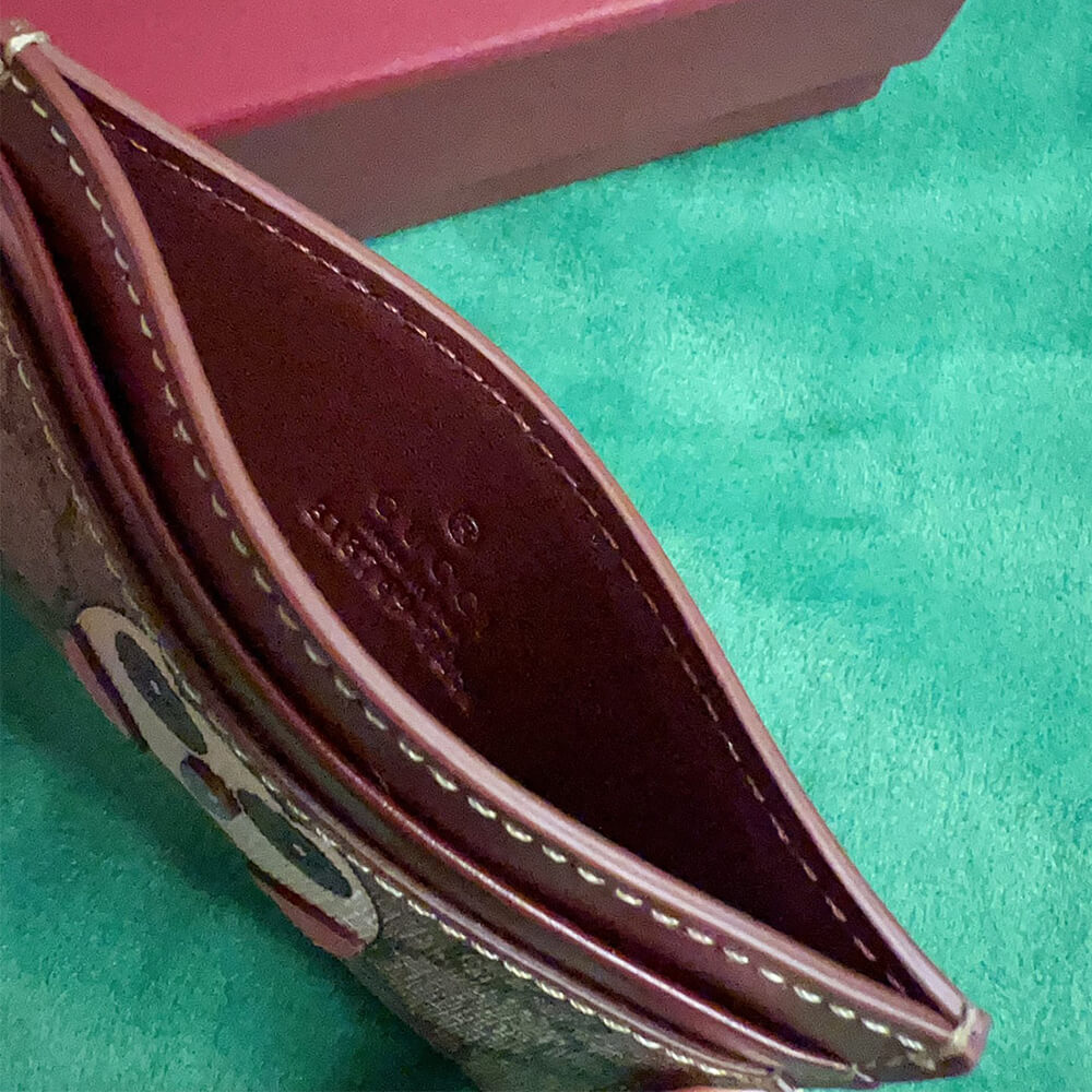Bi-color GG card case with owl detail