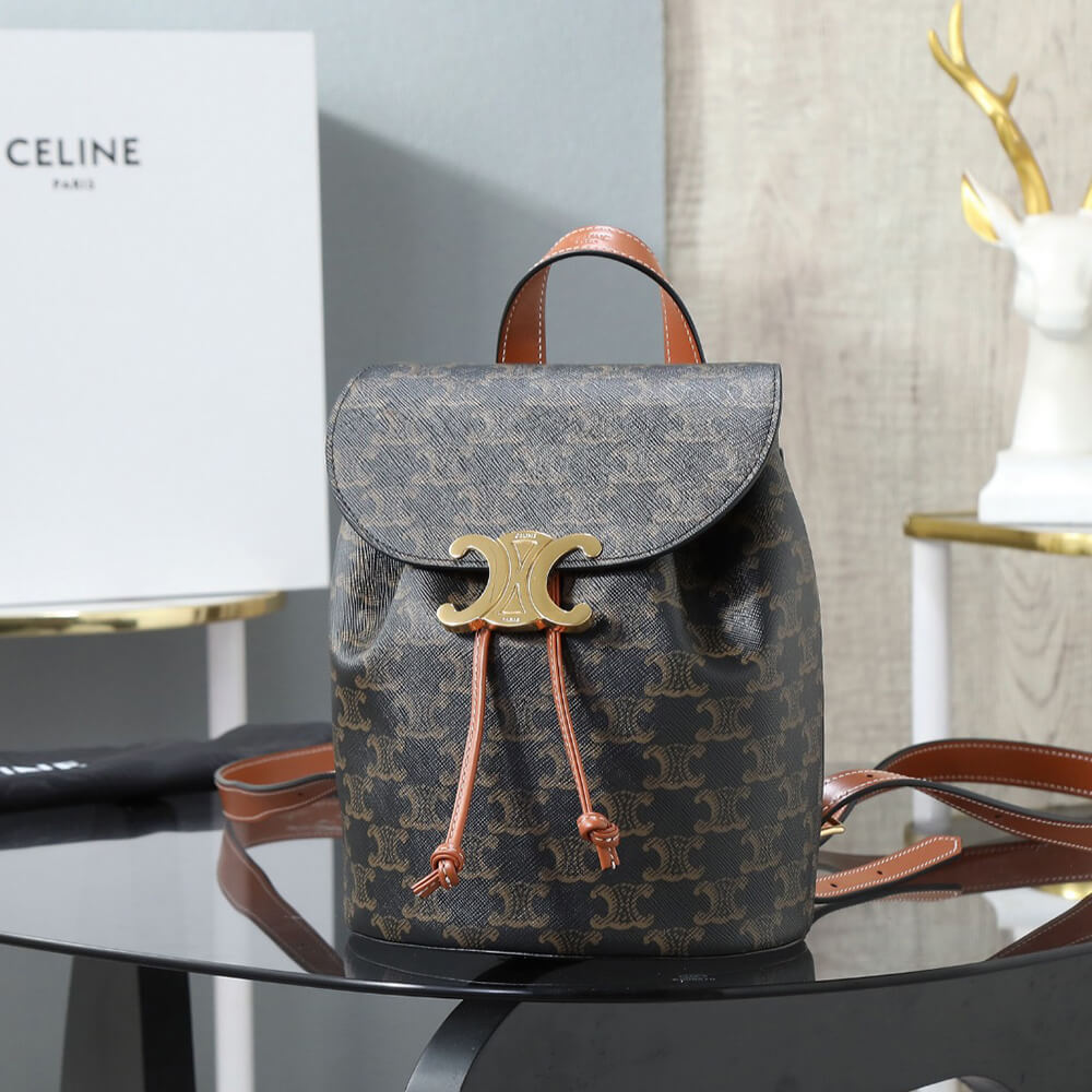 BACKPACK Ce1i*e BONNIE IN Triomphe Canvas and calfskin(HIGH-END GRADE)
