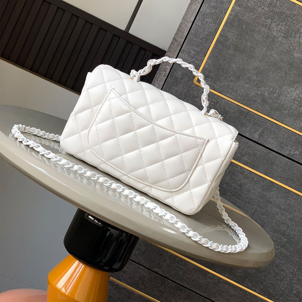 Ch**el Mini Flap Bag with Top Handle(HIGH-END GRADE)