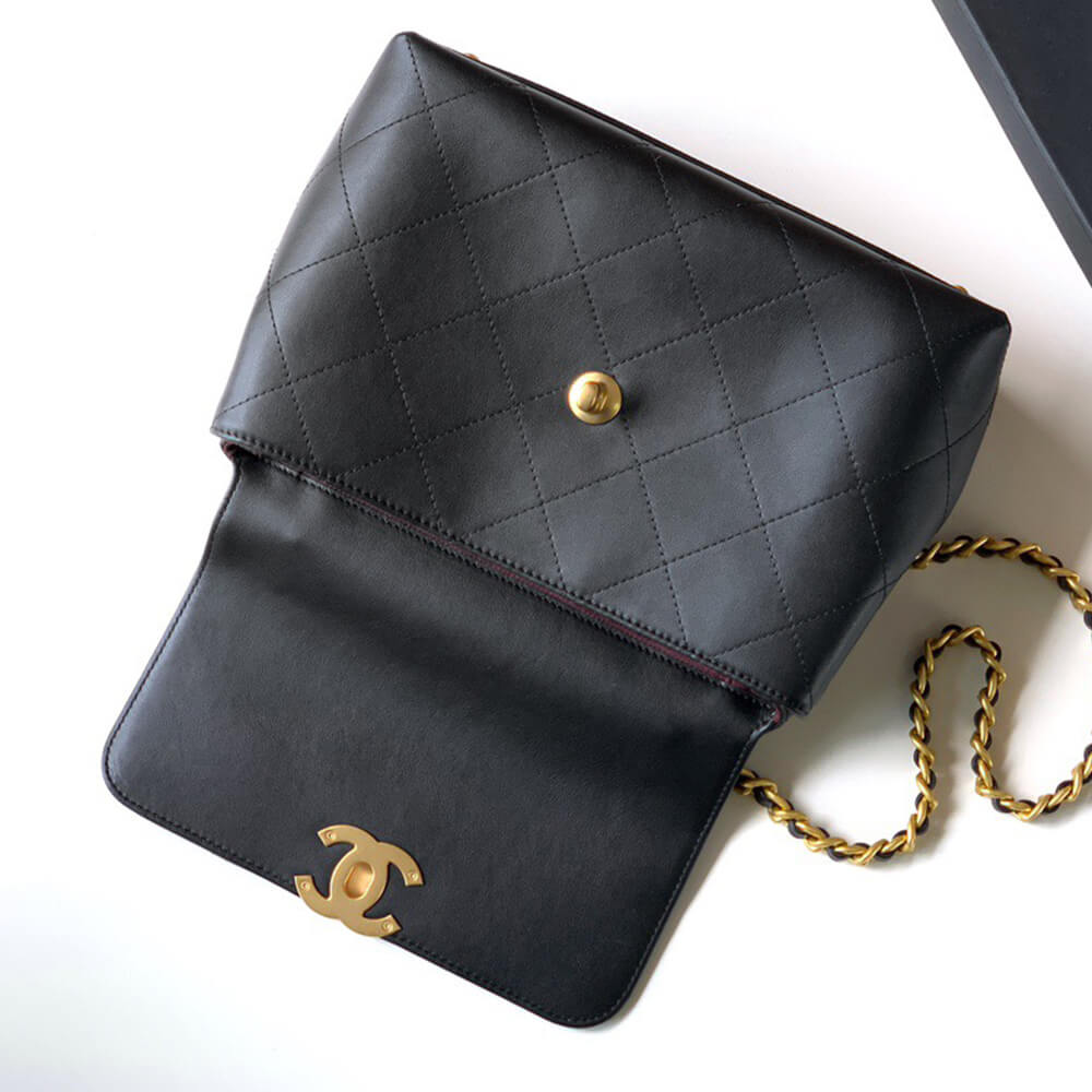 Ch**el Large Flap Bag With Top Handle(HIGH-END GRADE)