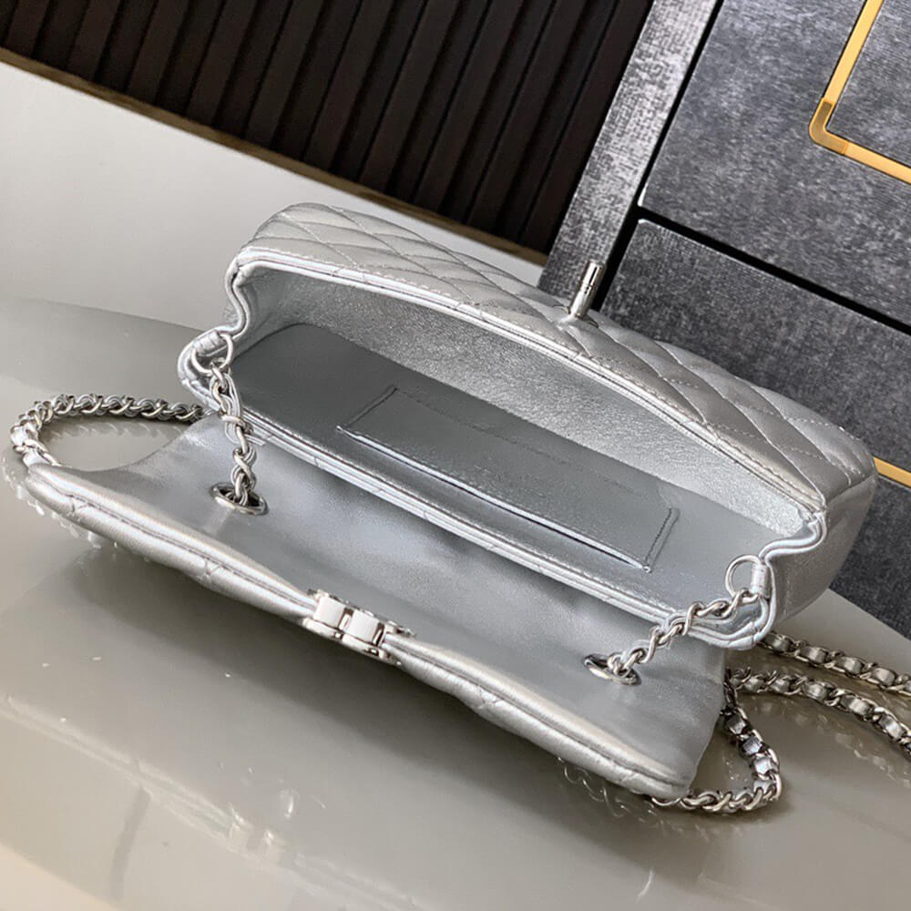 Ch**el FLAP PHONE HOLDER WITH CHAIN(HIGH-END GRADE)