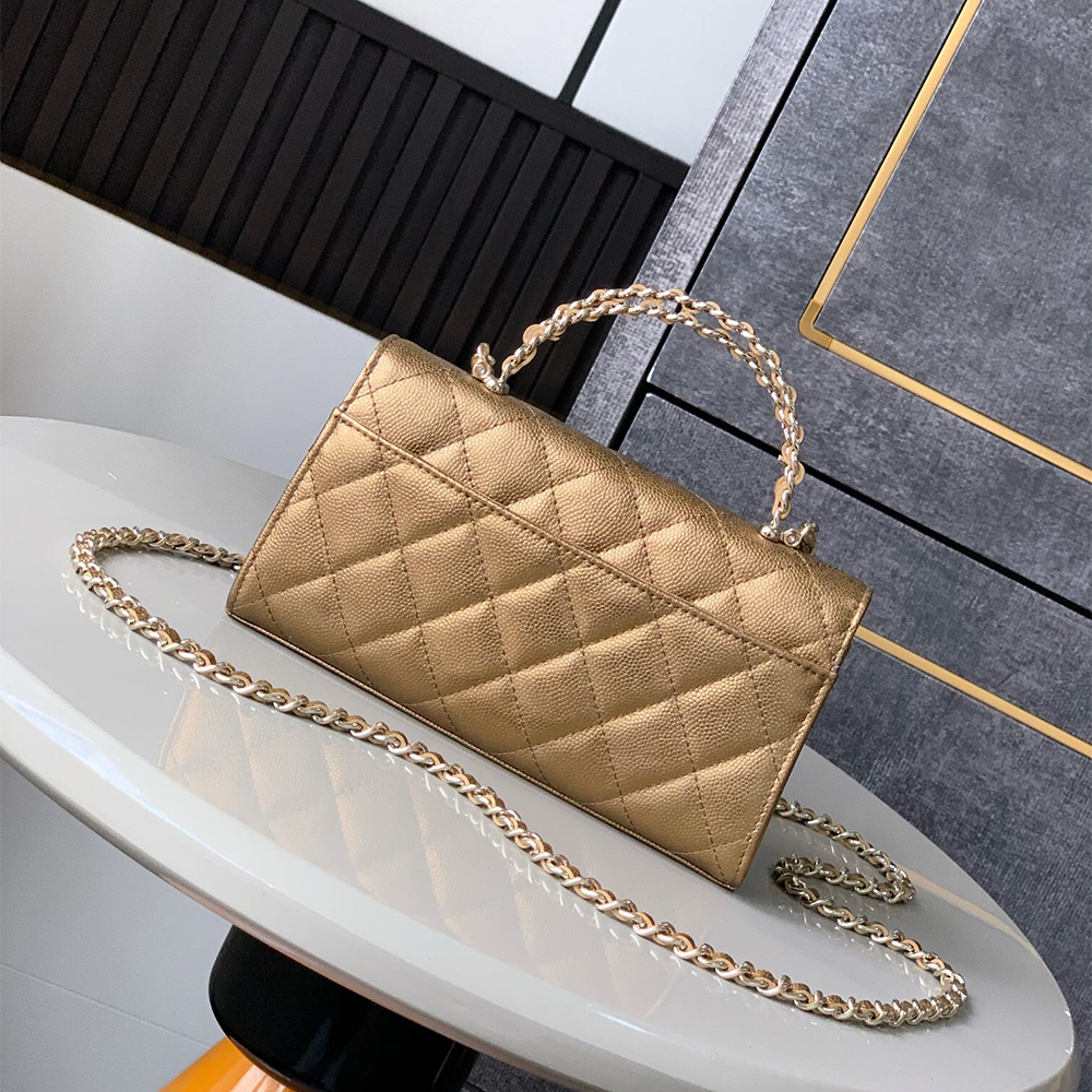 Ch**el Large Flap Bag With Top Handle(high-end grade)