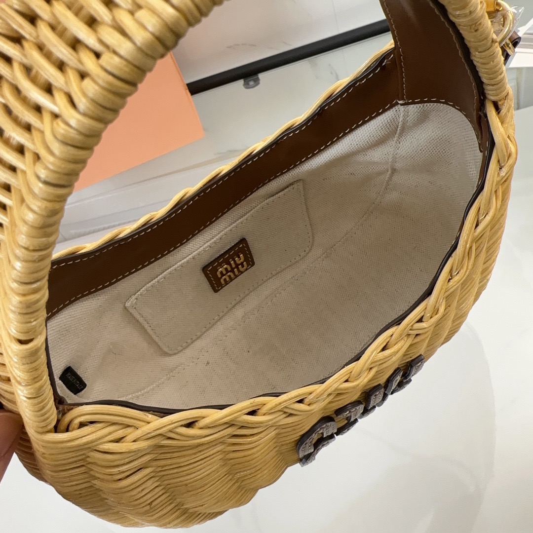 M1um1u Wander wicker handbag(HIGH-END GRADE)