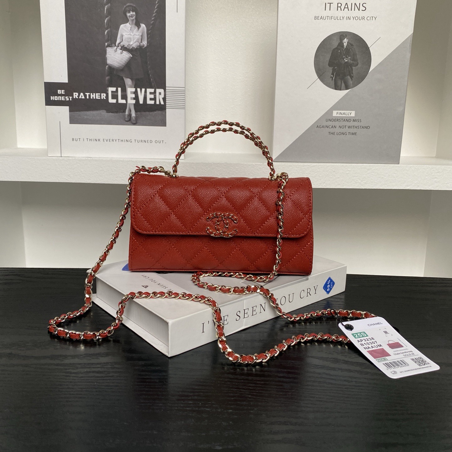 Ch**el Large Flap Bag With Top Handle(high-end grade)