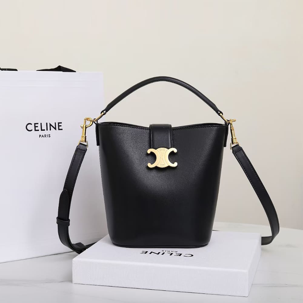 Ce1i*e SMALL BUCKET L0visE IN SMOOTH CALFSKIN(HIGH-END GRADE)